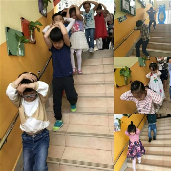 大班级组地震逃生演习——碧水龙庭幼儿园